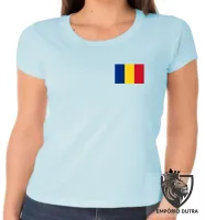 Baby look blusa Feminina bandeira Romênia - Foto 3