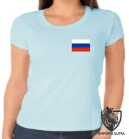 Baby look blusa Feminina bandeira Russia russo - Foto 3