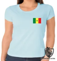 Baby look blusa Feminina bandeira Senegal africa - Foto 3