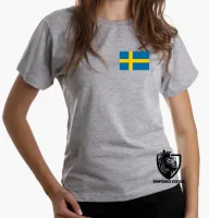 Baby look blusa Feminina bandeira Suécia europa - Foto 7