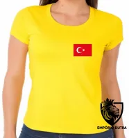 Baby look blusa Feminina bandeira Turquia oriente medio - Foto 2