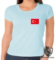 Baby look blusa Feminina bandeira Turquia oriente medio - Foto 3