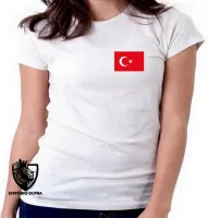 Baby look blusa Feminina bandeira Turquia oriente medio - Foto 7