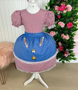 Vestido Banana Club Junino Babadinho + Avental