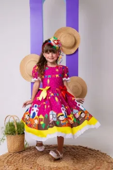 Vestido Marie Junino Arraia do Sertão Luxo - Foto 2