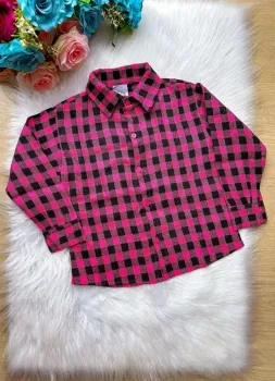 Camisa Xadrez Pink Flanela/Flanelada Junina