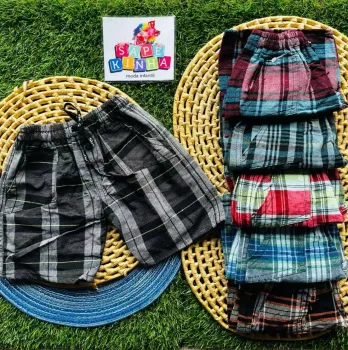 Short infantil xadrez 1 ao 8 