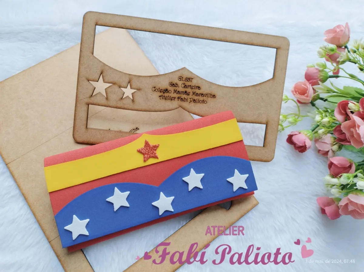 G1.637   Gabarito de Moldes  em MDF Carteira - Coleção Mamãe Maravilha Imagem