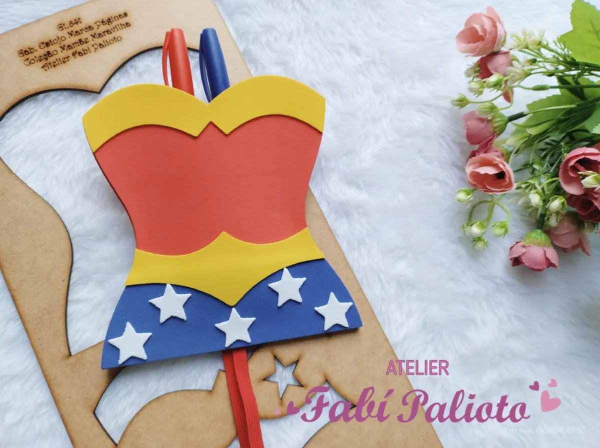 G1.641   Gabarito de Moldes  em MDF Estojo Marca Páginas - Coleção Mamãe Maravilha Imagem