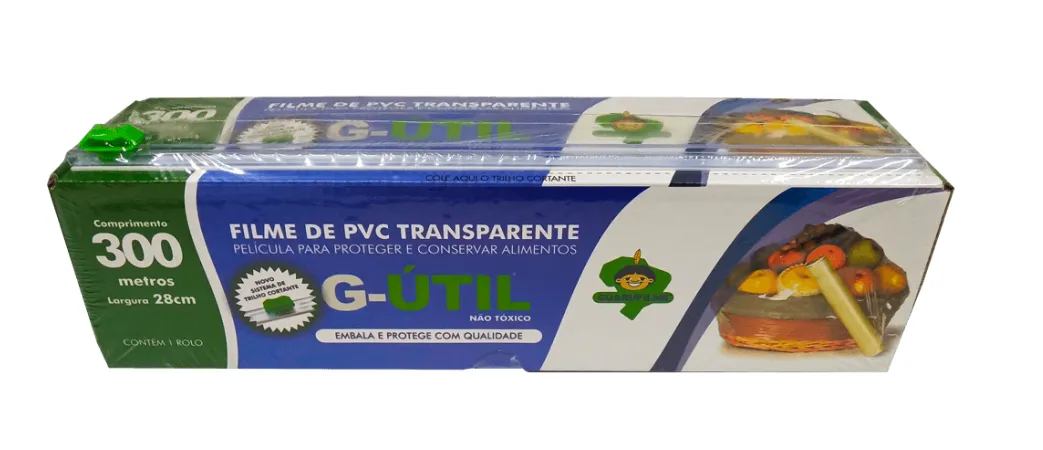 Bobina Filme PVC Com Trilho 28X300 Guarufilme 