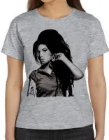 Baby look blusa Feminina bandeira Amy Winehouse Desenho rock - Foto 5
