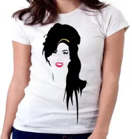 Baby look blusa Feminina Amy Winehouse Sorriso rock - Foto 3