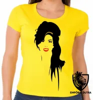Baby look blusa Feminina Amy Winehouse Sorriso rock - Foto 6