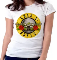 Baby look blusa Feminina axl rose guns in roses armas rosas - Foto 2