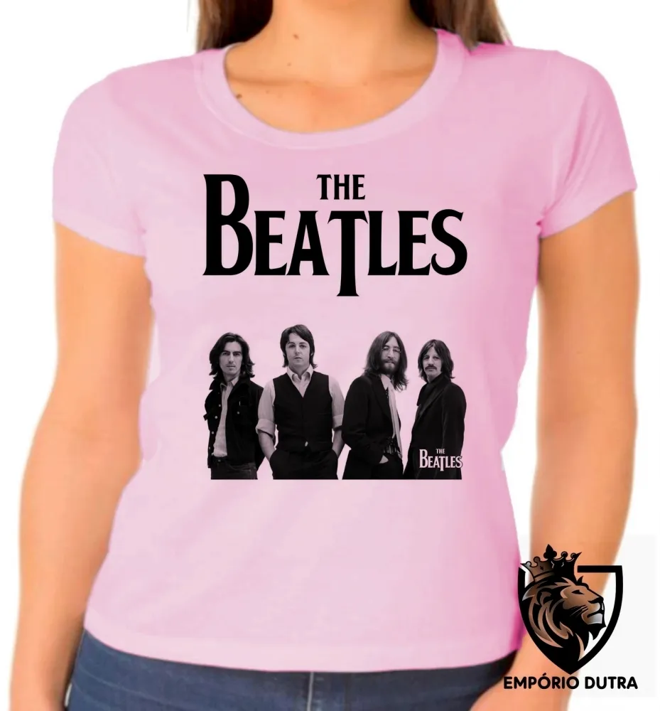Baby look blusa Feminina banda beatles rock John Lennon anos 60 Imagem