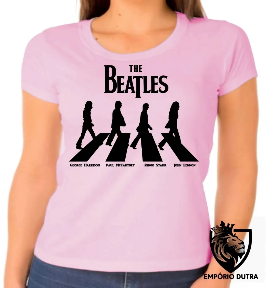 Baby look blusa Feminina bandeira banda beatles rock rua Paul McCartney Imagem