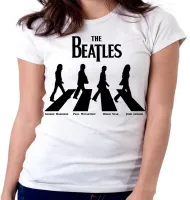 Baby look blusa Feminina bandeira banda beatles rock rua Paul McCartney - Foto 3