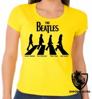 Baby look blusa Feminina bandeira banda beatles rock rua Paul McCartney - Foto 5