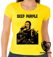 Baby look blusa Feminina deep purple banda rock roll cantor - Foto 3