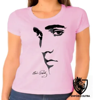 Baby look blusa Feminina Elvis Presley Rosto rock musica