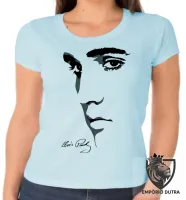 Baby look blusa Feminina Elvis Presley Rosto rock musica - Foto 2