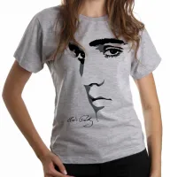 Baby look blusa Feminina Elvis Presley Rosto rock musica - Foto 5