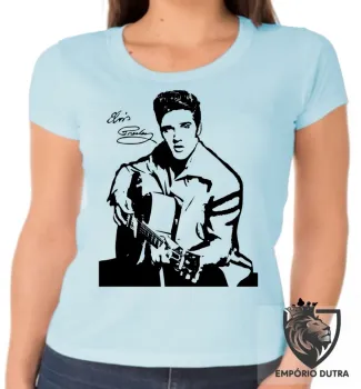 Baby look blusa Feminina Elvis Presley violão - Foto 2