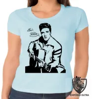 Baby look blusa Feminina Elvis Presley violão - Foto 2