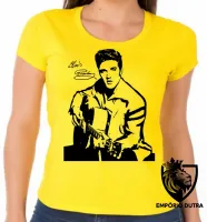 Baby look blusa Feminina Elvis Presley violão - Foto 3