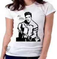 Baby look blusa Feminina Elvis Presley violão - Foto 5
