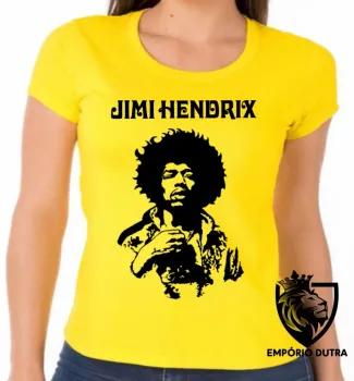Baby look blusa Feminina Jimi Hendrix rei guitarra woodstock anos 60 - Foto 2