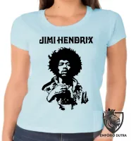Baby look blusa Feminina Jimi Hendrix rei guitarra woodstock anos 60 - Foto 3