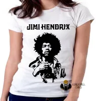 Baby look blusa Feminina Jimi Hendrix rei guitarra woodstock anos 60 - Foto 6