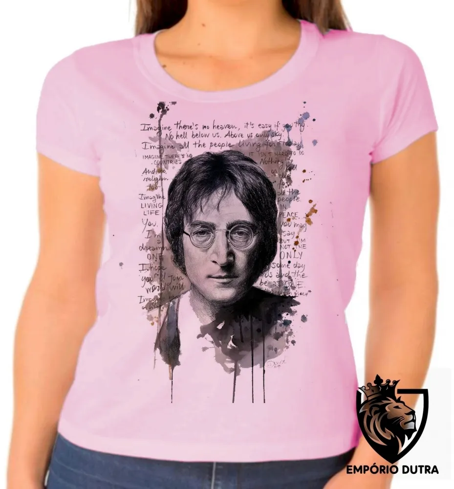 Baby look blusa Feminina John Lennon Imagine