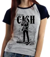 Baby look blusa Feminina Johnny Cash - Foto 2