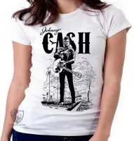 Baby look blusa Feminina Johnny Cash - Foto 3