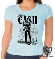 Baby look blusa Feminina Johnny Cash - Foto 6