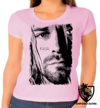 Baby look blusa Feminina Kurt Cobain face