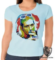 Baby look blusa Feminina Kurt Cobain nirvana smoking colorido fumando - Foto 2