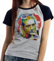 Baby look blusa Feminina Kurt Cobain nirvana smoking colorido fumando - Foto 4