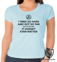 Baby look blusa Feminina Linkin Park I tried so hard banda rock - Foto 2