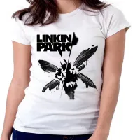Baby look blusa Feminina Linkin Park Soldier banda rock chester - Foto 4