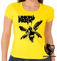 Baby look blusa Feminina Linkin Park Soldier banda rock chester - Foto 6