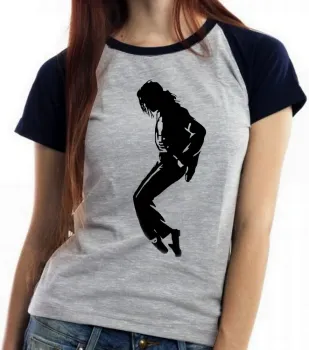 Baby look blusa Feminina michael jackson musica dança - Foto 2