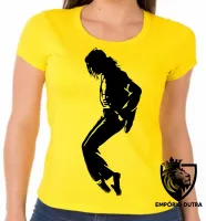 Baby look blusa Feminina michael jackson musica dança - Foto 5
