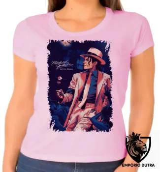 Baby look blusa Feminina Michael Jackson Smooth criminal