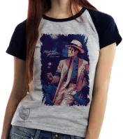 Baby look blusa Feminina Michael Jackson Smooth criminal - Foto 3