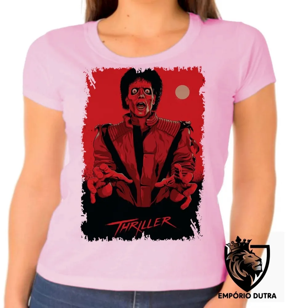 Baby look blusa Feminina Michael Jackson Thriller Imagem