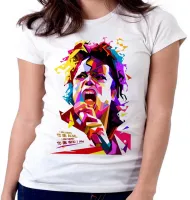 Baby look blusa Feminina michel jackson musica colorido - Foto 4