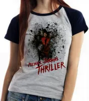 Baby look blusa Feminina michel jackson musica thriller - Foto 3